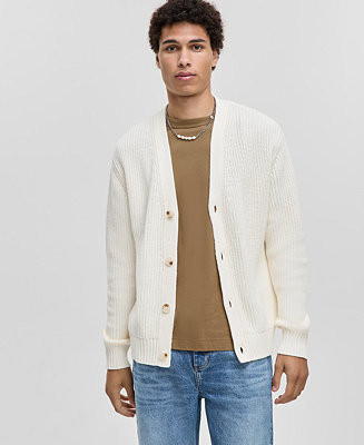 Mode of One Men's Shaker-Stitch V-Neck Cardigan, Macy's Exclusive - Macy's | Macy's