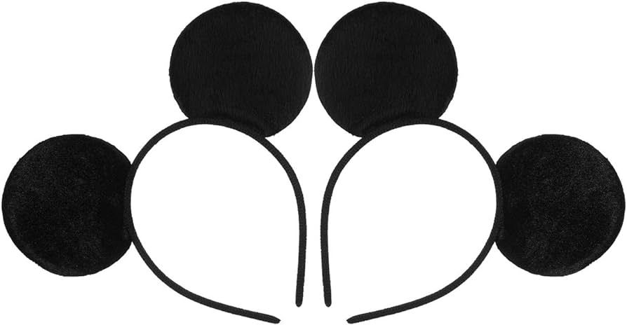 FANYITY Mouse Ears, 2 Pcs Mice Ear Costume Headbands Hair Band for Christmas Party (Black) | Amazon (US)