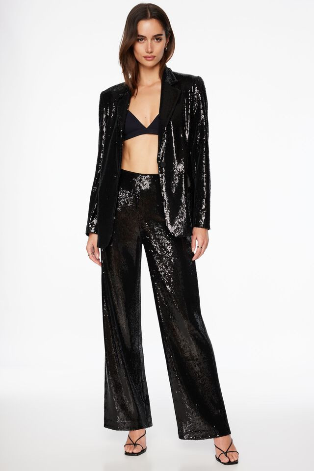 Yasmin Sequin Straight Leg Pant | Dynamite Clothing