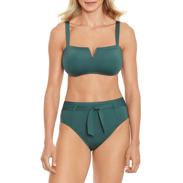 Time and Tru Women's Elevated Green Spruce V Front Top | Walmart (US)