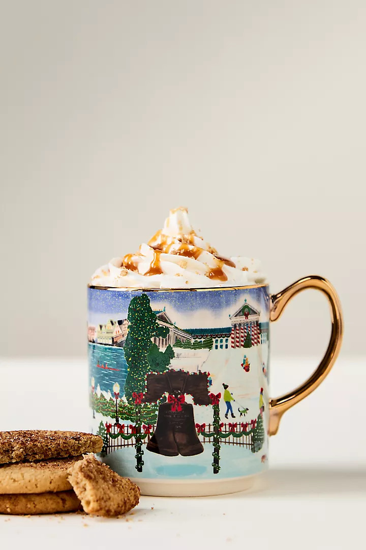 Holiday in the City Stoneware Mug | Anthropologie (US)
