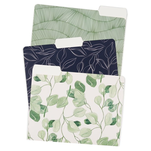 U Brands Arid Ivy File Folders, Letter, 3 Tab, Multi-Color, 6 Count, 3168U - Walmart.com | Walmart (US)