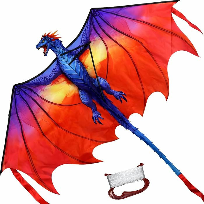 TOY Life 55.9'' Kites Easy to Fly for Kids Adults with 328.1 FT String, Beach Kite Outdoor Game O... | Amazon (US)