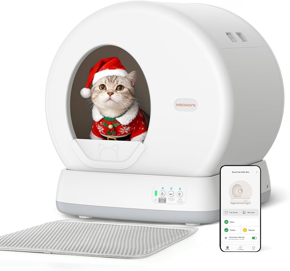 MeoWant Self-Cleaning Cat Litter Box, Integrated Safety Protection Automatic Cat Litter Box for M... | Amazon (US)