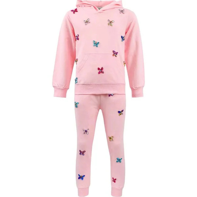 Lola + The Boys | Pink Butterfly Gem Set (Multicolor, Size 14Y) | Maisonette | Maisonette