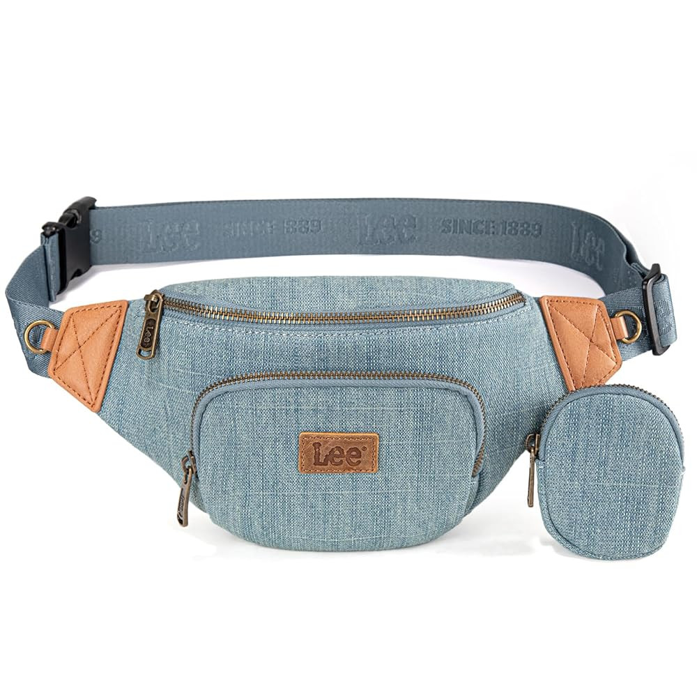 Montana West x Lee Fanny Pack for Women Denim Waist Pack Travel Belt Bags with Detachable Earphon... | Amazon (US)