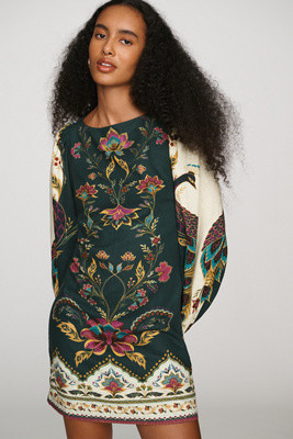 Farm Rio x Anthropologie Linen Blend Long-Sleeve Mini Dress | Anthropologie (US)