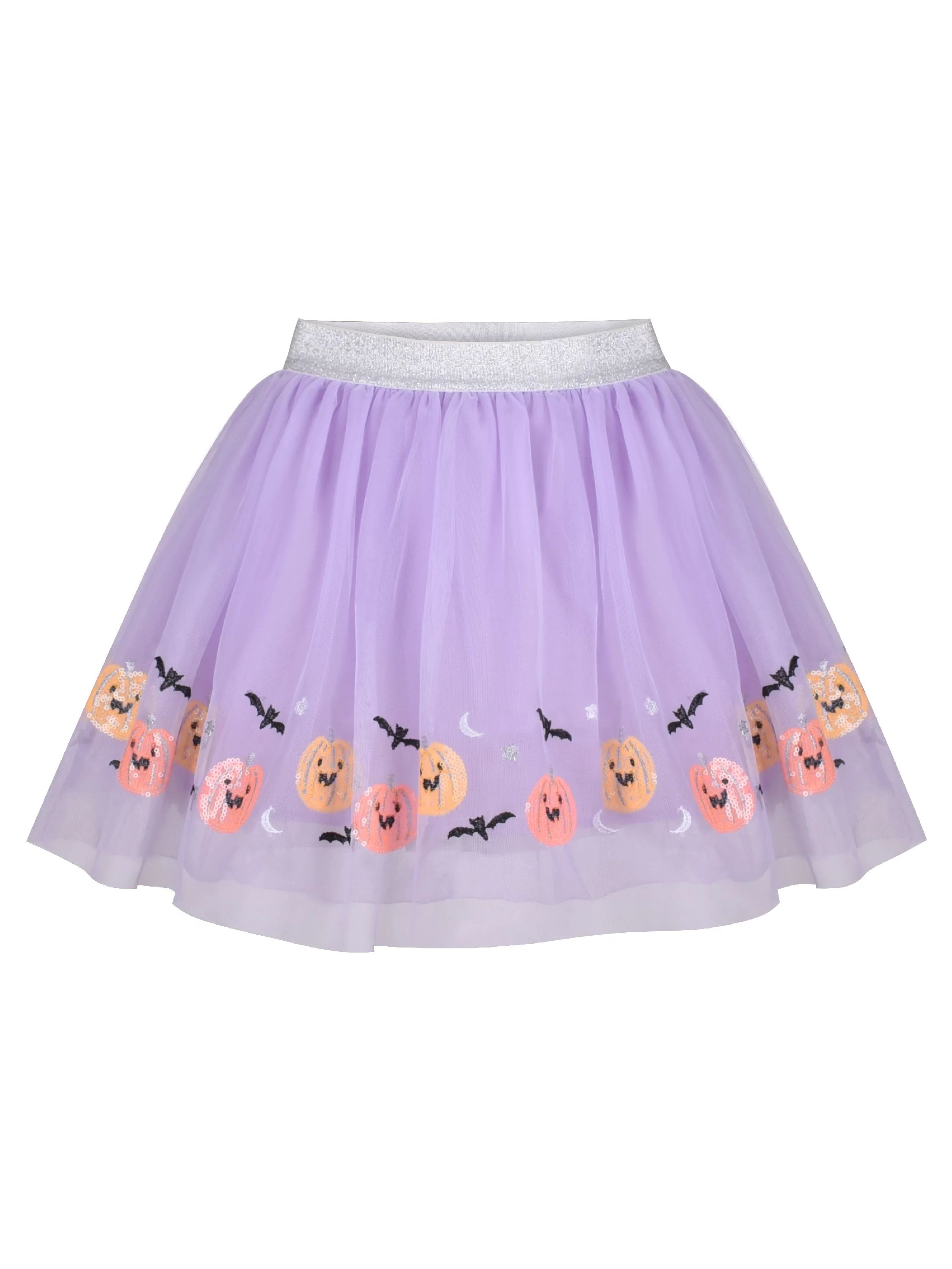 Girls Dress Halloween Bat Mesh Skirt Dancing Tutu Purple Sequin Pumpkin Face 4-5 Years | Walmart (US)