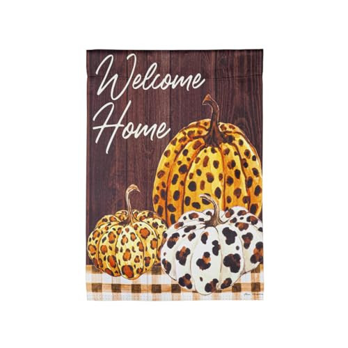 Evergreen Flag Boho Brown Pumpkins Garden Suede Flag, Welcome Fall Garden Flags 12x18 Double Sided, Small Garden Flags for Outside, Fall Decorations for Home, Porch, Yard | Amazon (US)