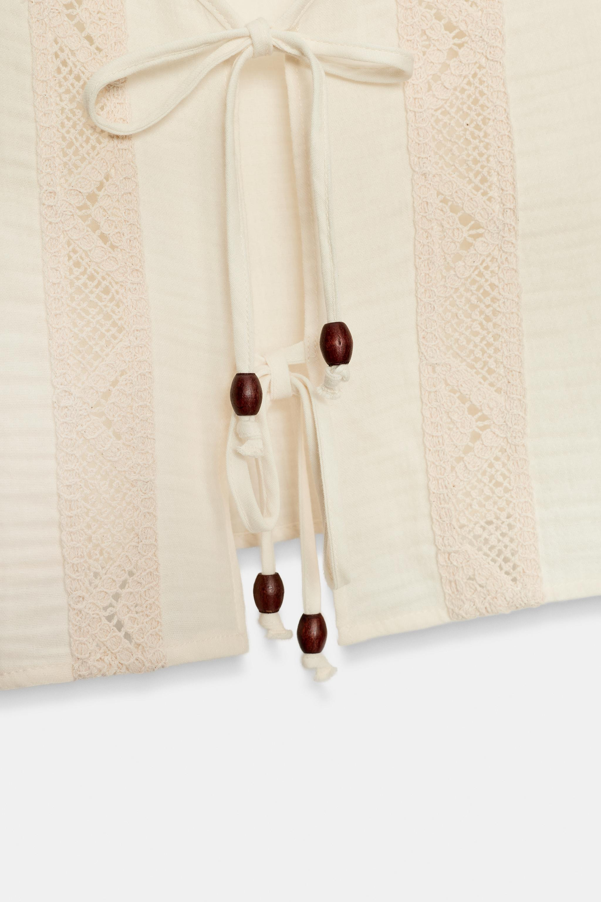 EMBROIDERED TOP WITH BOWS | Zara US