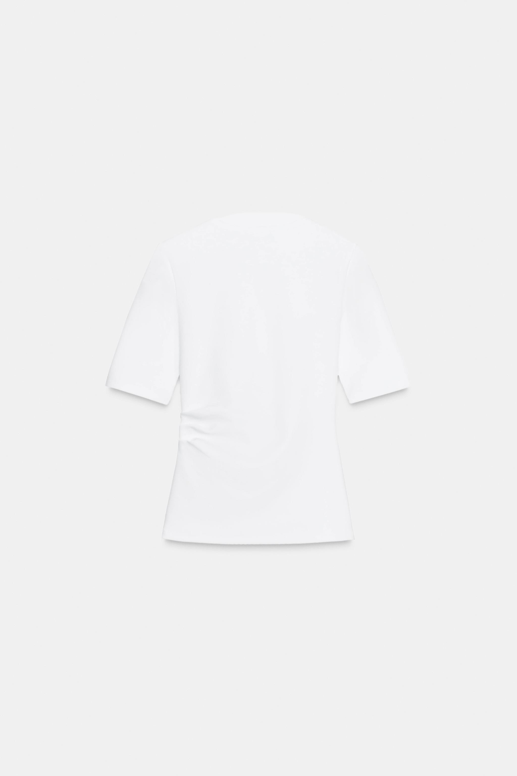 GATHERED INTERLOCK T-SHIRT | Zara UK