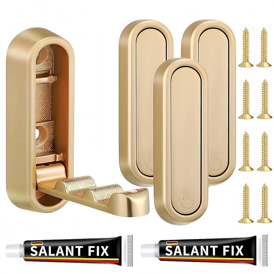 4-Pack Heavy Duty Zinc Alloy Folding Wall Hooks for Bathroom, Kitchen, Entryway, Closet - Space-S... | Amazon (US)