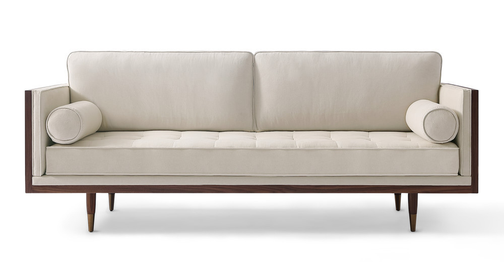 Woodrow Skandi 87" Fabric Sofa, Walnut/Canvas | Kardiel