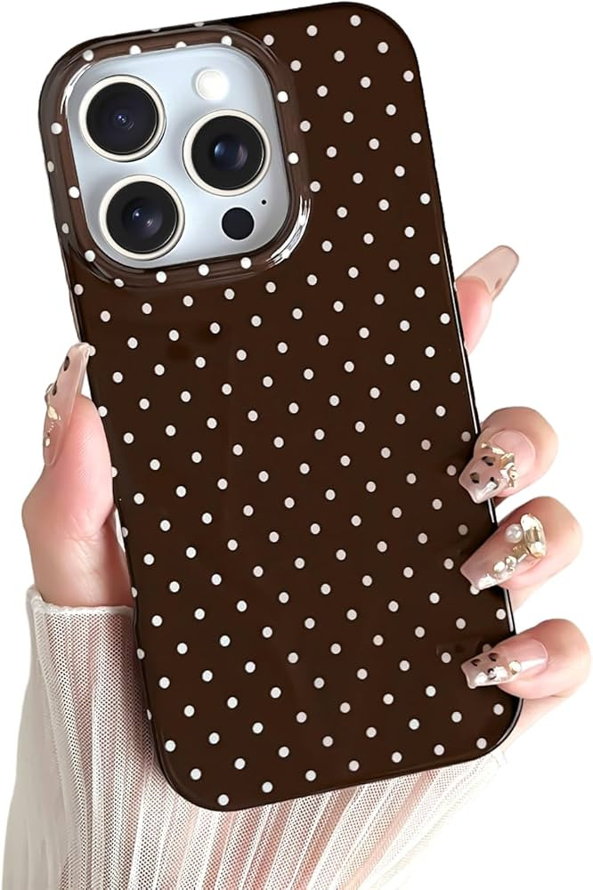 Yeddabox for iPhone 16 Pro Max Case Cute Polka Dot Phone Case Soft TPU Slim Shockproof Phone Cove... | Amazon (US)