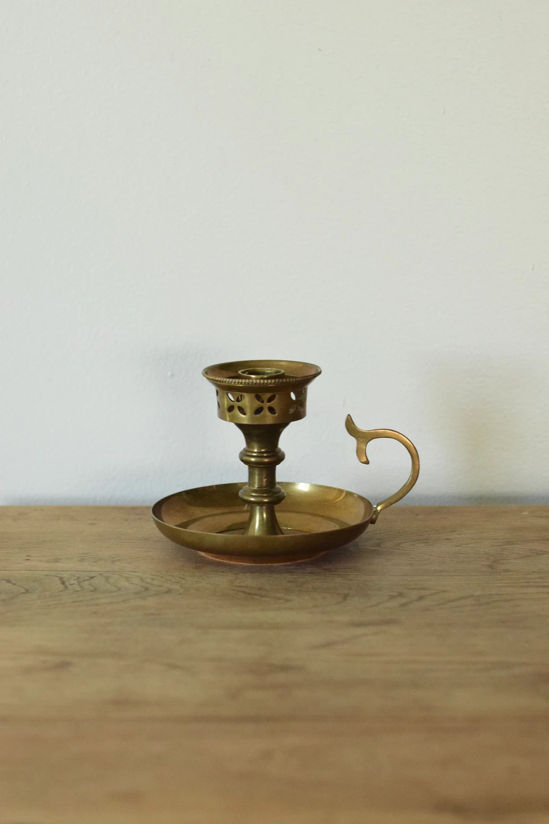Vintage Brass Candlestick Holder With Tray and Handle - Etsy | Etsy (US)