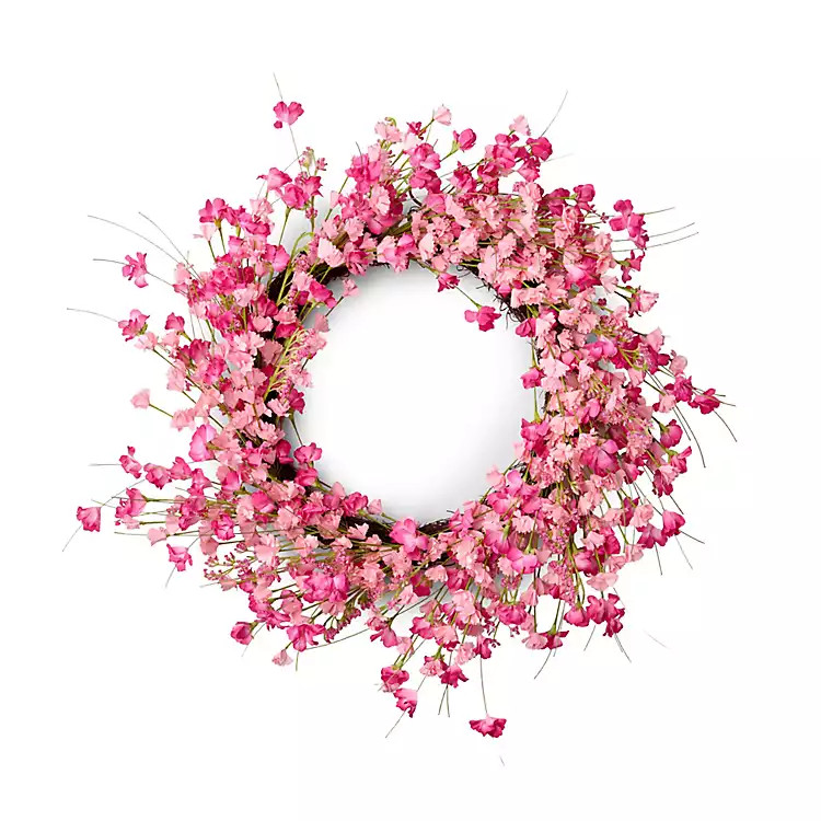 New! Pink Mixed Floral Spring Wreath | Kirklands