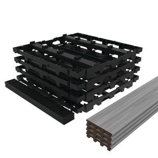 Barrette Outdoor Living InstaDeck 4 ft. x 4 ft. Composite Outdoor Flooring Garapa Gray 51012944 -... | The Home Depot