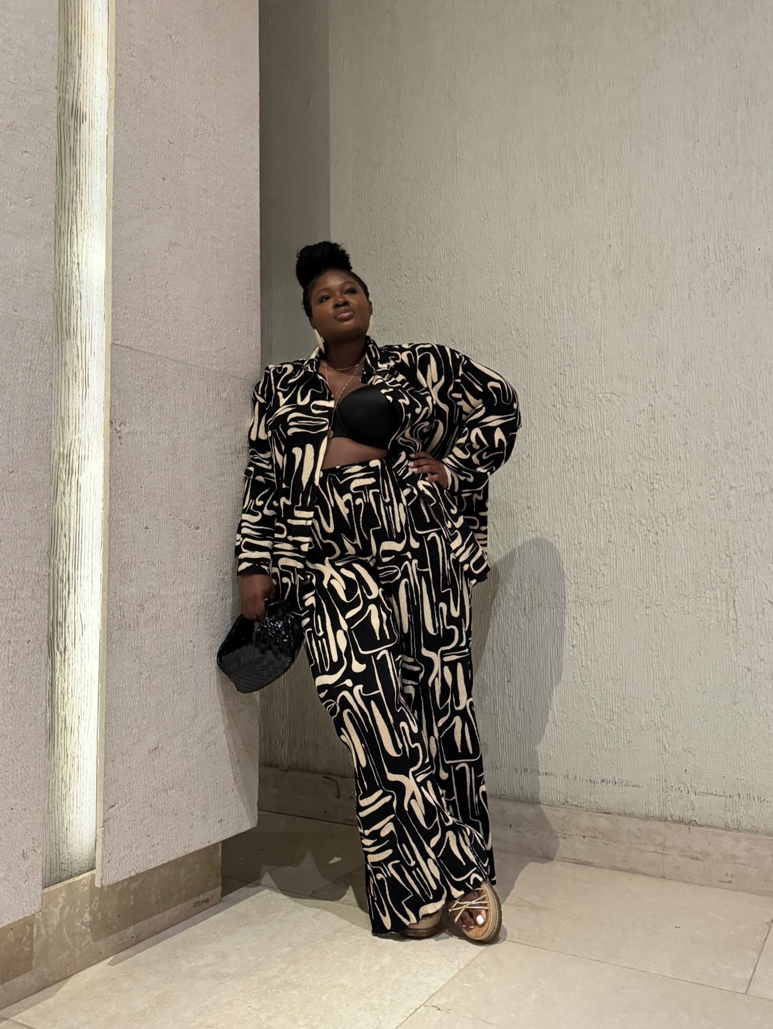 Matching set for vacation in plisse fabric wide leg pants oversized top coverup plus size wearing a size 18

#LTKtravel #LTKplussize #LTKfindsunder100