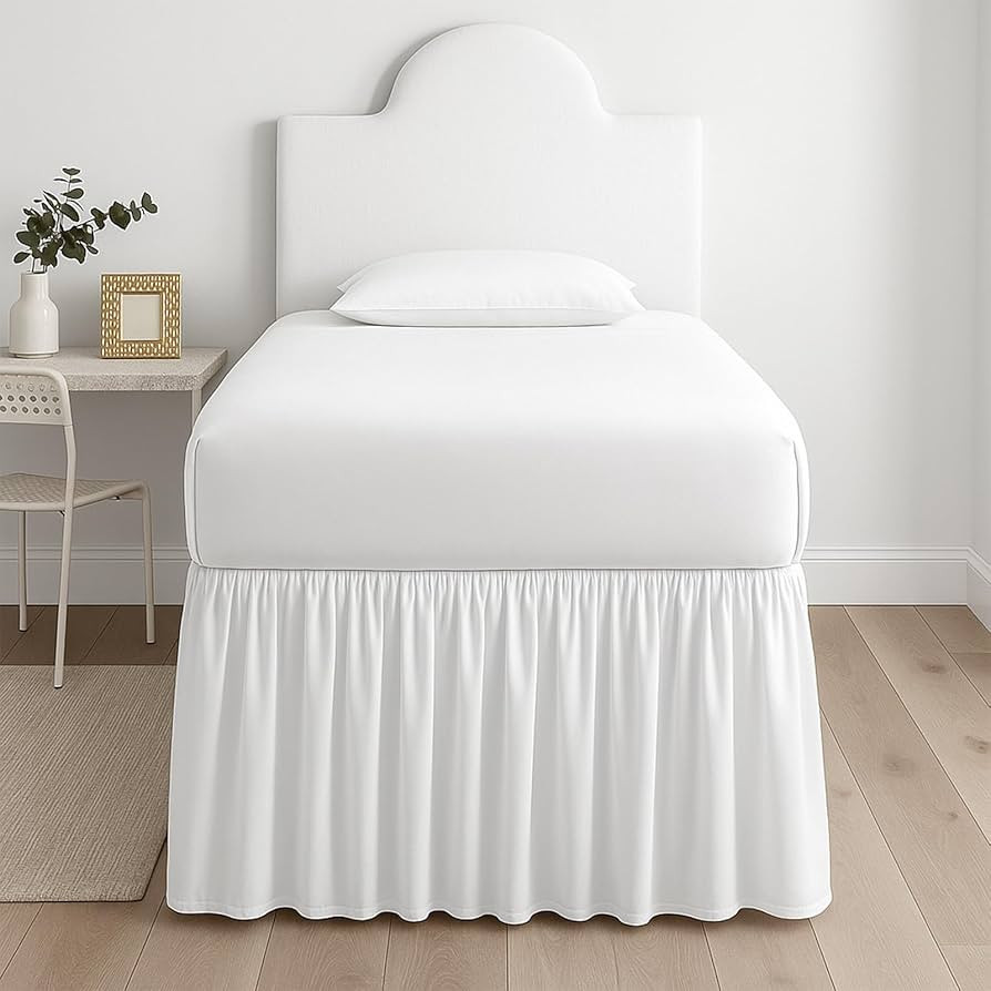 Premium Microfiber College Dorm Room Bed Skirt Twin XL 39" x 80", Extended 32" Drop, Split Corner... | Amazon (US)