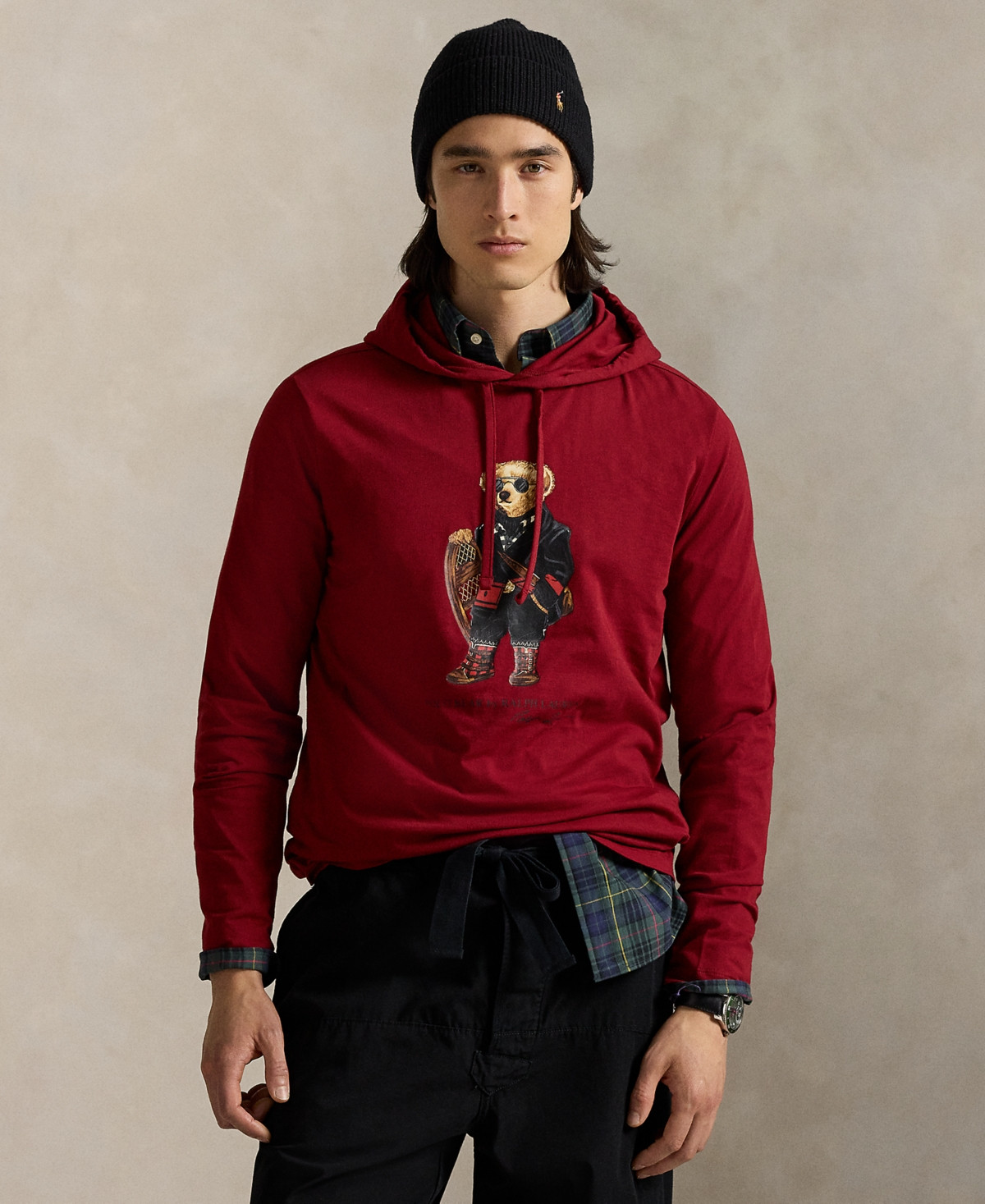 Polo Ralph Lauren Men's Polo Bear Jersey Hooded T-Shirt - Holiday Red Holiday Bear | Macy's