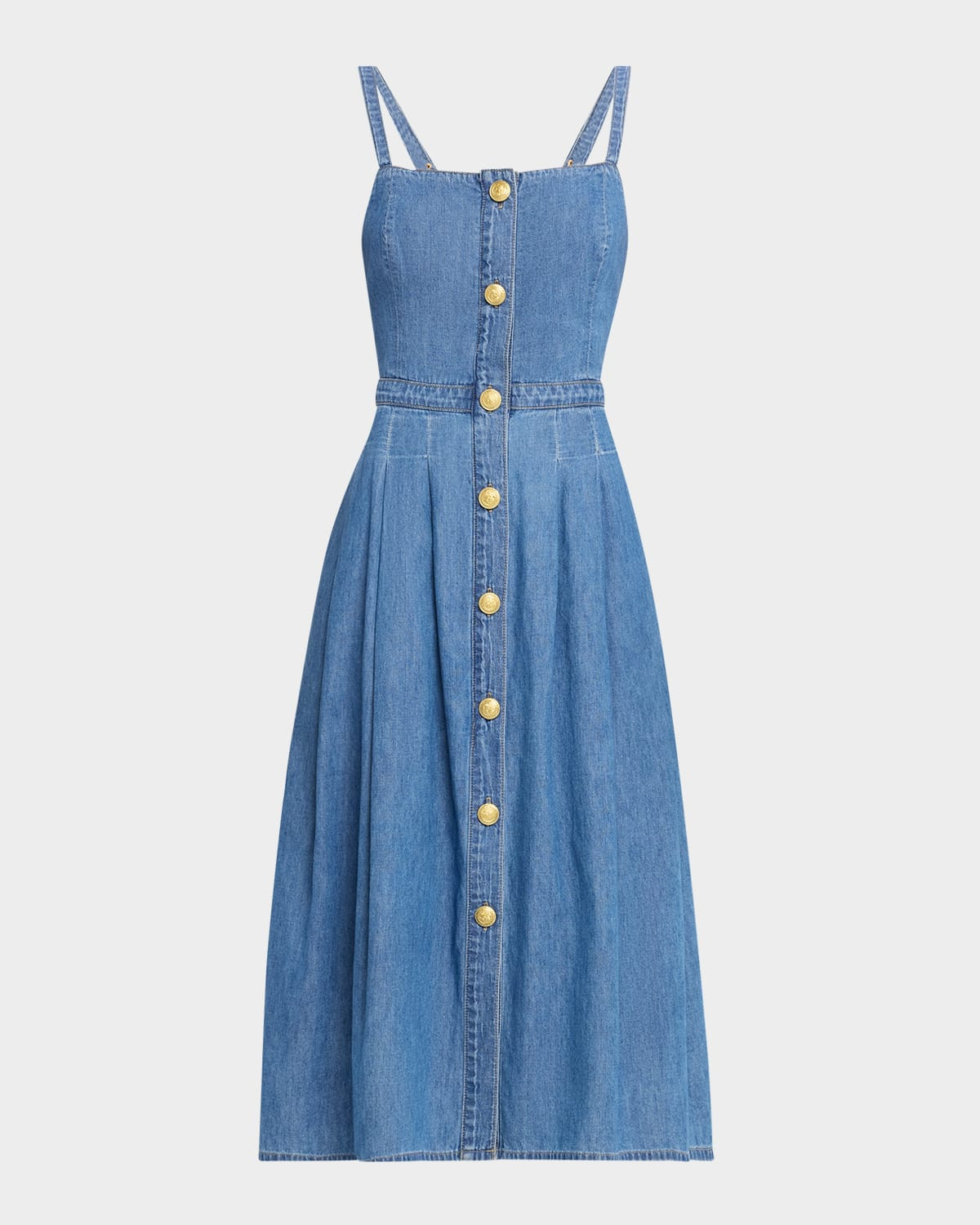 Esmeralda Denim Midi Dress | Neiman Marcus