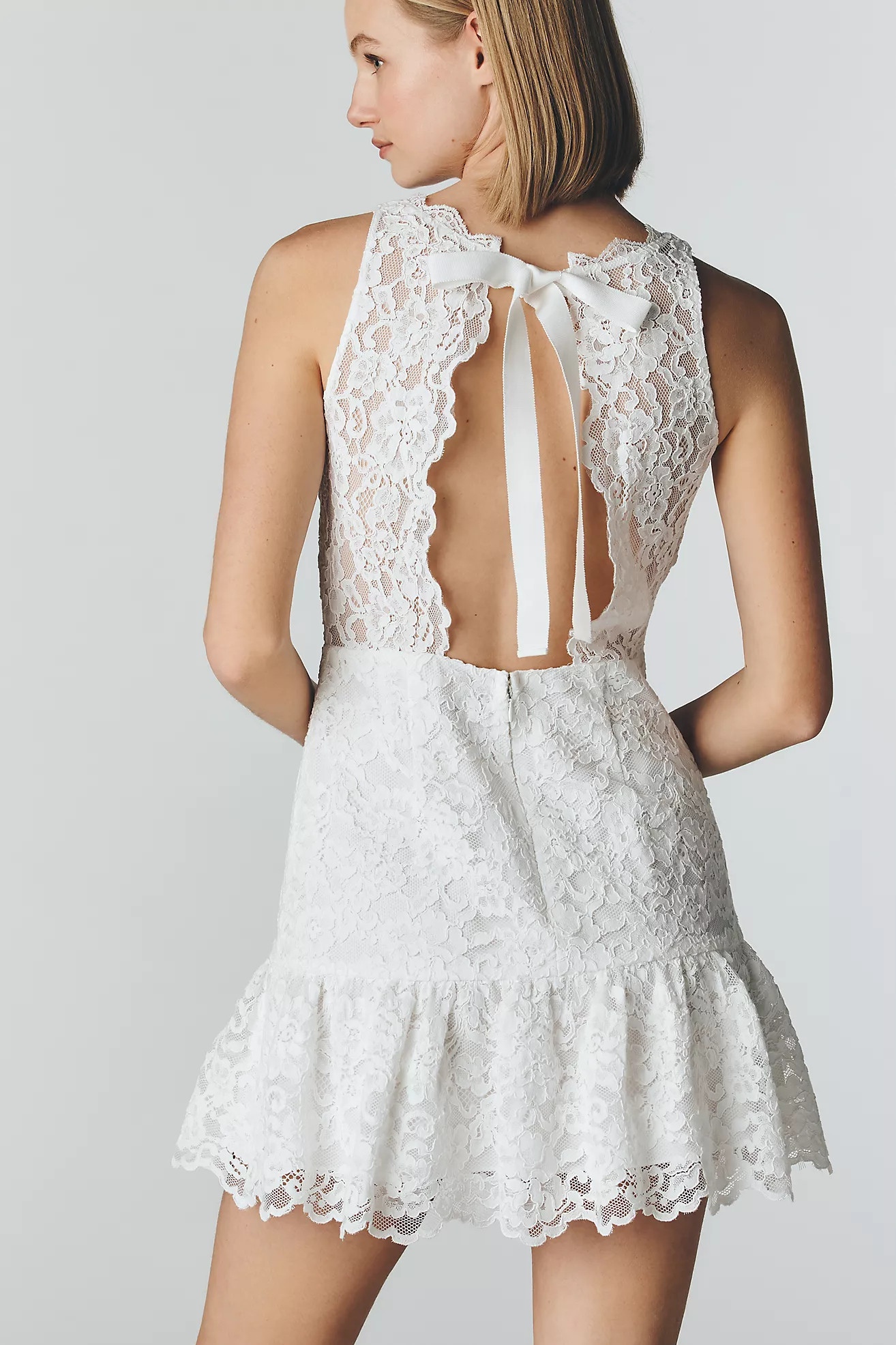 Saylor Drusilla Lace Drop-Waist Mini Dress | Anthropologie (US)