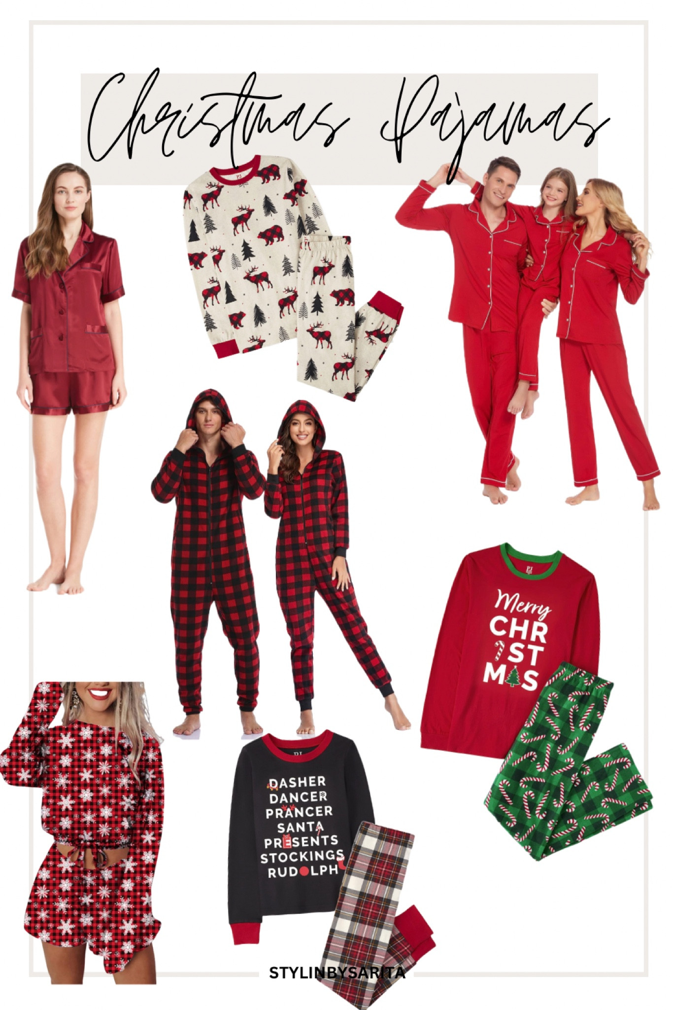 IFFEI Matching Family Pajamas Sets Christmas PJ's with Short