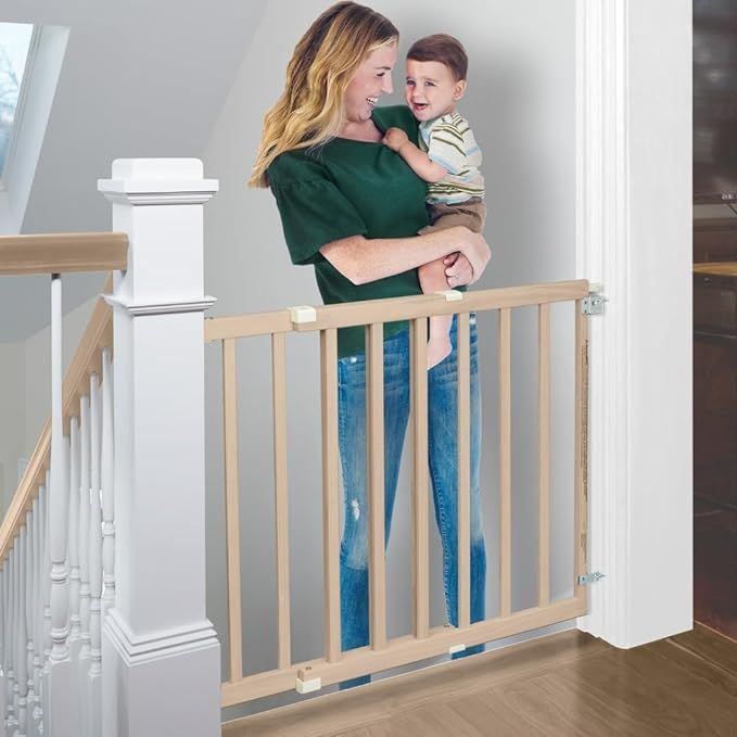 Toddleroo by North States Stairway Swing Wooden Gate, Baby Gate for Stairs. Fits 28"- 42" Wide. H... | Amazon (US)