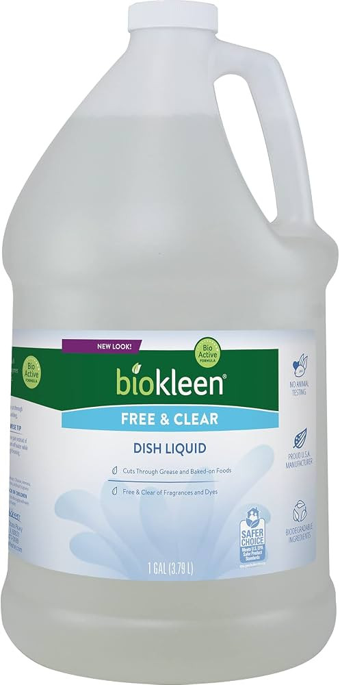 Biokleen Free & Clear Dish Soap - Dish Liquid, Dishwashing Cleaner, Eco-Friendly, Non-Toxic, Plan... | Amazon (US)