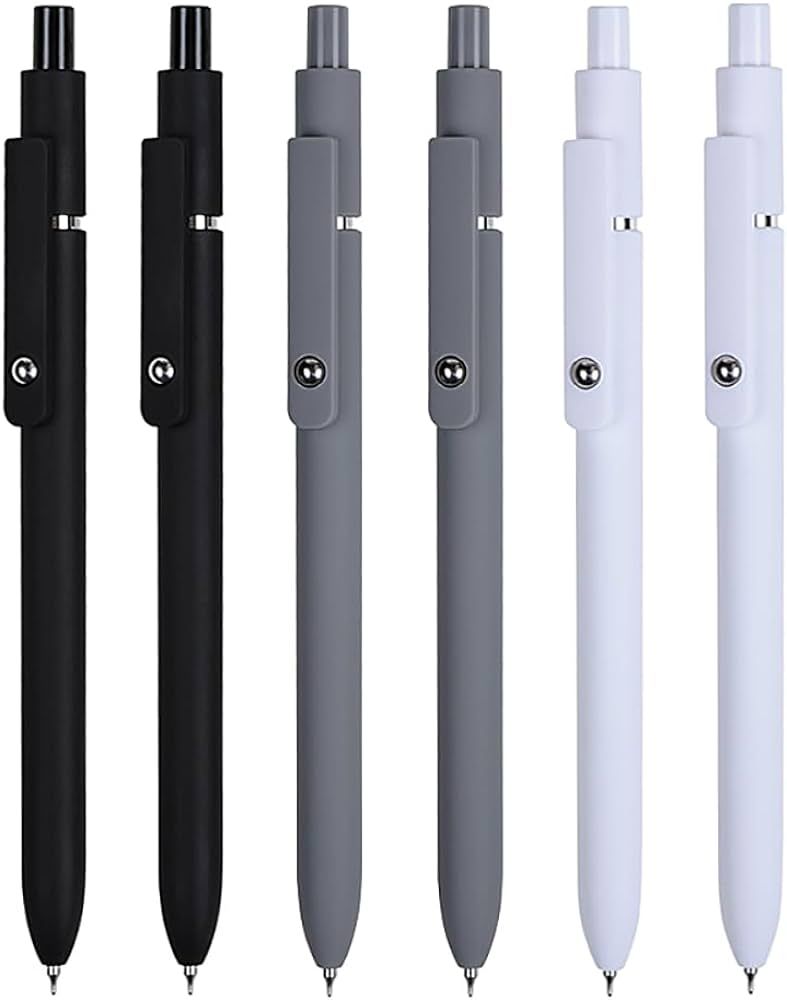 FIOVER Gel Pens,6Pcs Pens Fine Point Smooth Writing Pen, 0.5mm Black Gel Ink Pens High-End Series... | Amazon (US)