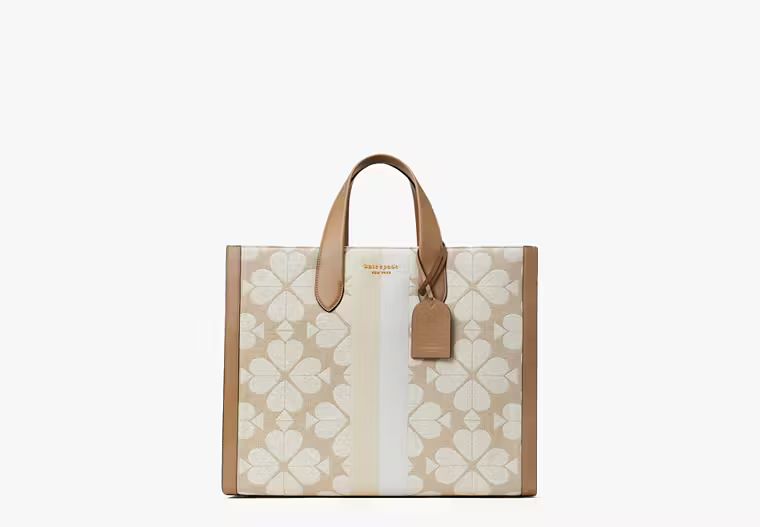 Oversized Spade Flower Jacquard Stripe Manhattan Large Tote | Kate Spade (US)