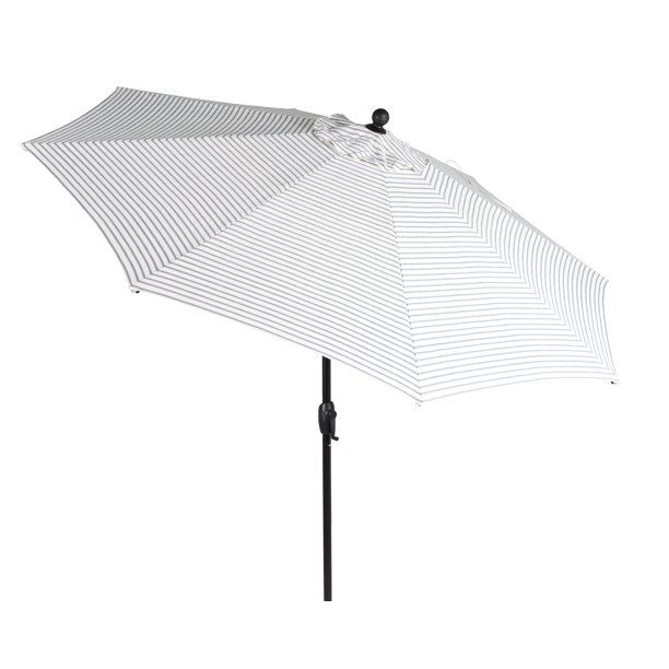 Better Homes & Gardens 9-foot Outdoor Market Patio Umbrella, White with Ticking Stripe | Walmart (US)