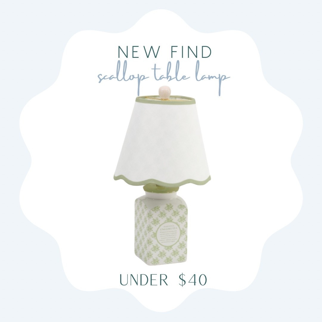 Scalloped sage square lamp under $40! 