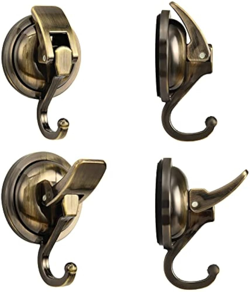 Wreath Cup Hook, Antique Brass- Plated Plished Super Suction Hanger for Glass Window, Kitchen， ... | Amazon (US)