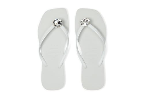 Havaianas Women's Slim Square Centenary Diamond Flip Flops, White, 9/10 | Amazon (US)