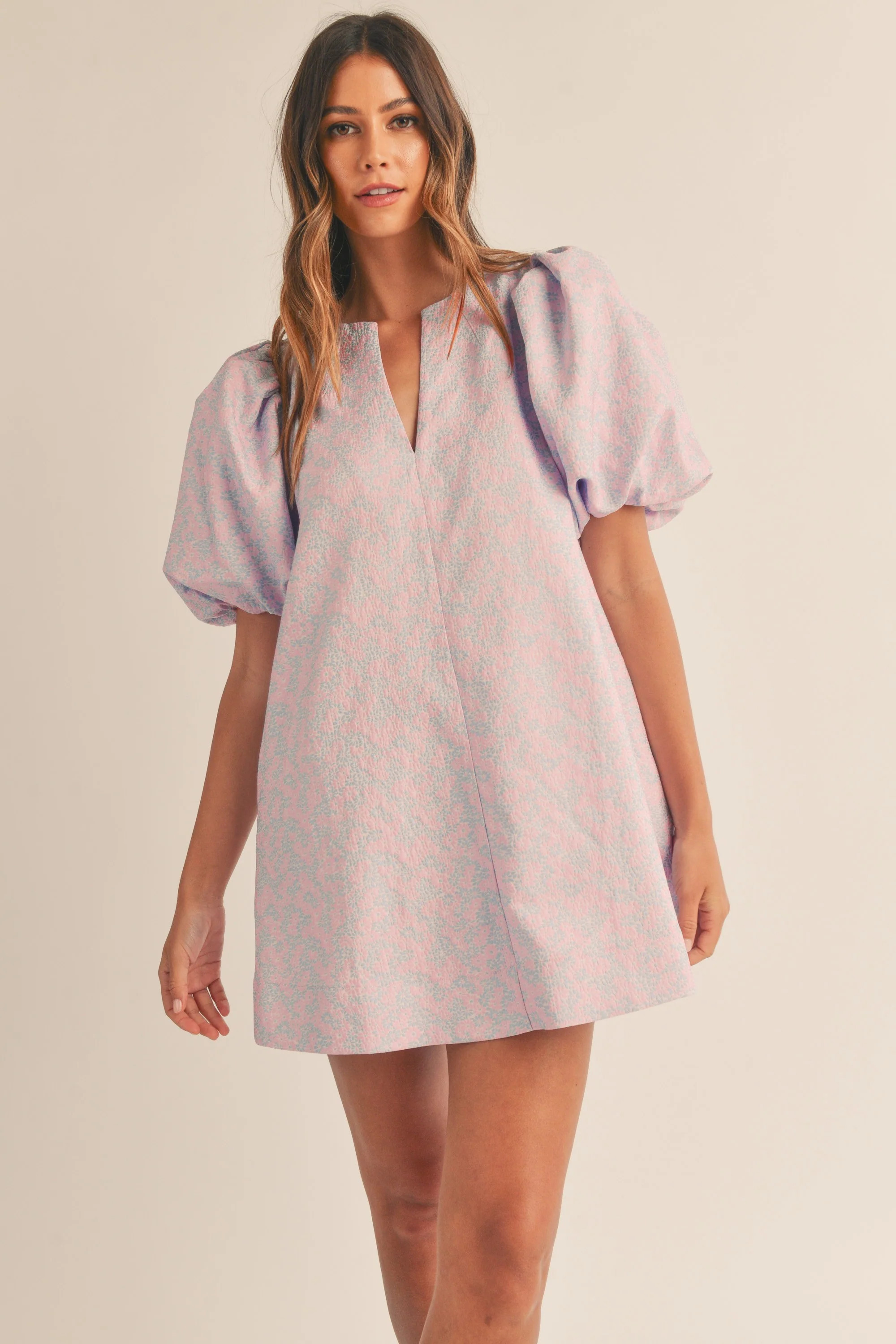 Vicky Jacquard Dress- Pink | Shop BIRDIE