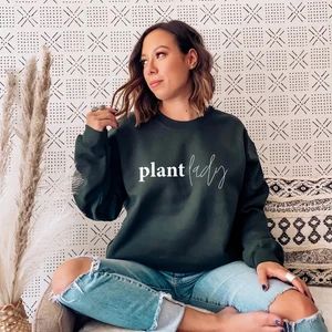 Plant Lady Sweater | Unisex Crewneck | Plant Mom | Vegan Mom | Vegan Family | Plant Family Sweats... | Etsy (CAD)