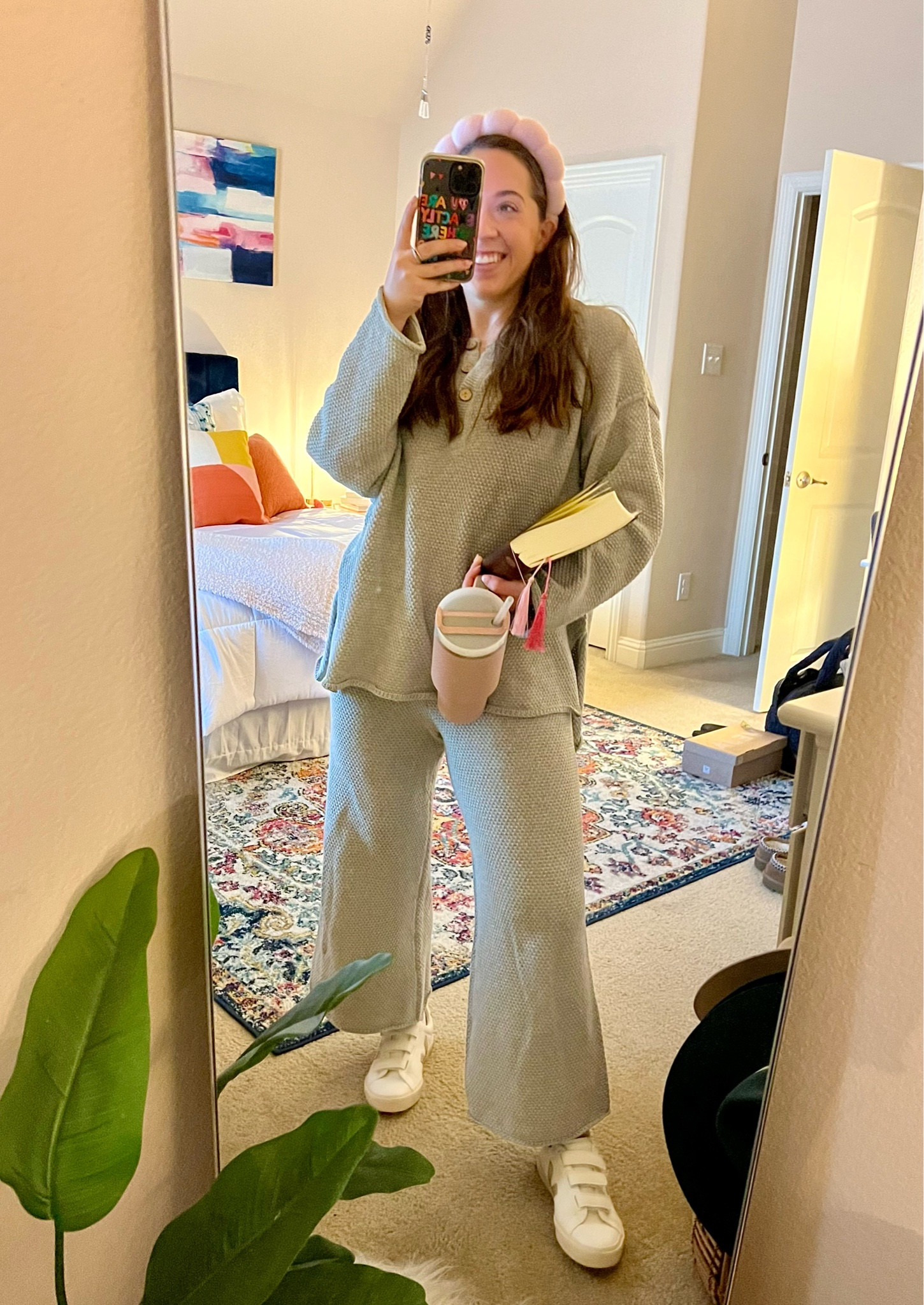 my favorite + most comfy sweater set! #freepeople #stanleycup #veja 