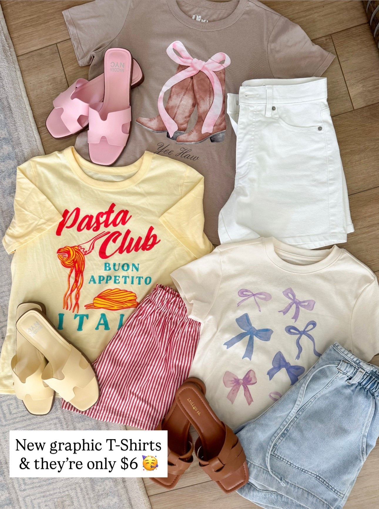 Run, don’t walk… these new graphic tees on Walmart are only $6 🤯👏

So many cute options — from fun food graphics to bows (you know I had to 🙌) and they’re perfect for spring + summer styling

Pair them with denim shorts, skirts, or easy pull-on bottoms for the cutest casual outfits

These are the kind of pieces you grab in multiple because the price is THAT good and the styling options are endless

#graphictees #walmartfashion #walmartfinds #affordablefashion #springoutfits #summeroutfits #casualstyle #momstyle #outfitideas #styleonabudget #everydayoutfits #walmartstyle #budgetfriendlyfashion

#LTKootd #LTKmomlife #LTKPetite