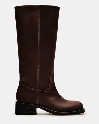 Steve Madden Riggss-W Wide Calf Boots - Brown - Size 10WC - Synthetic/Leather | Steve Madden (Canada)