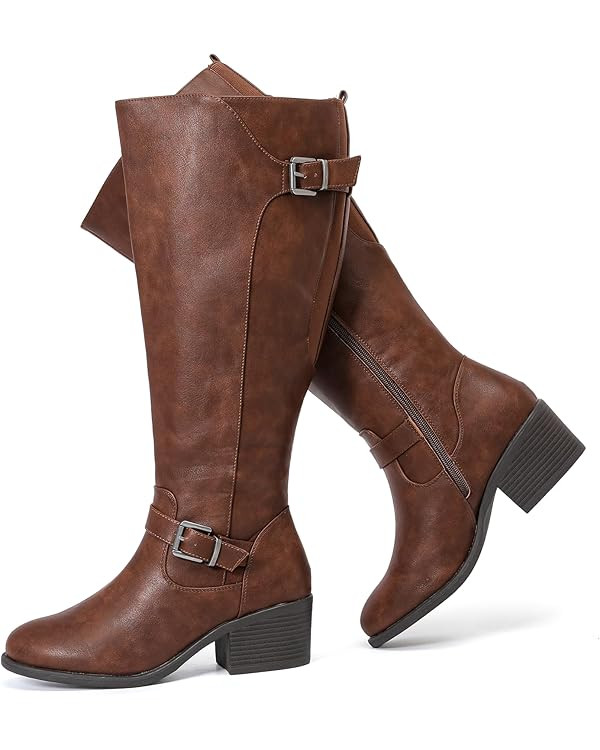 Luoika Women's Extra Wide Calf Knee High Boots, Wide Width Winter Tall Boots. | Amazon (US)