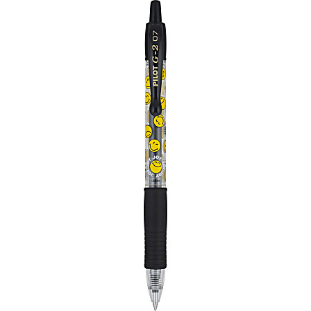 Pilot G2  SmileyWorld Gel Pen Fine Point 0.7mm Transparent Barrel Black Ink Single Pen - Office D... | Office Depot and OfficeMax 