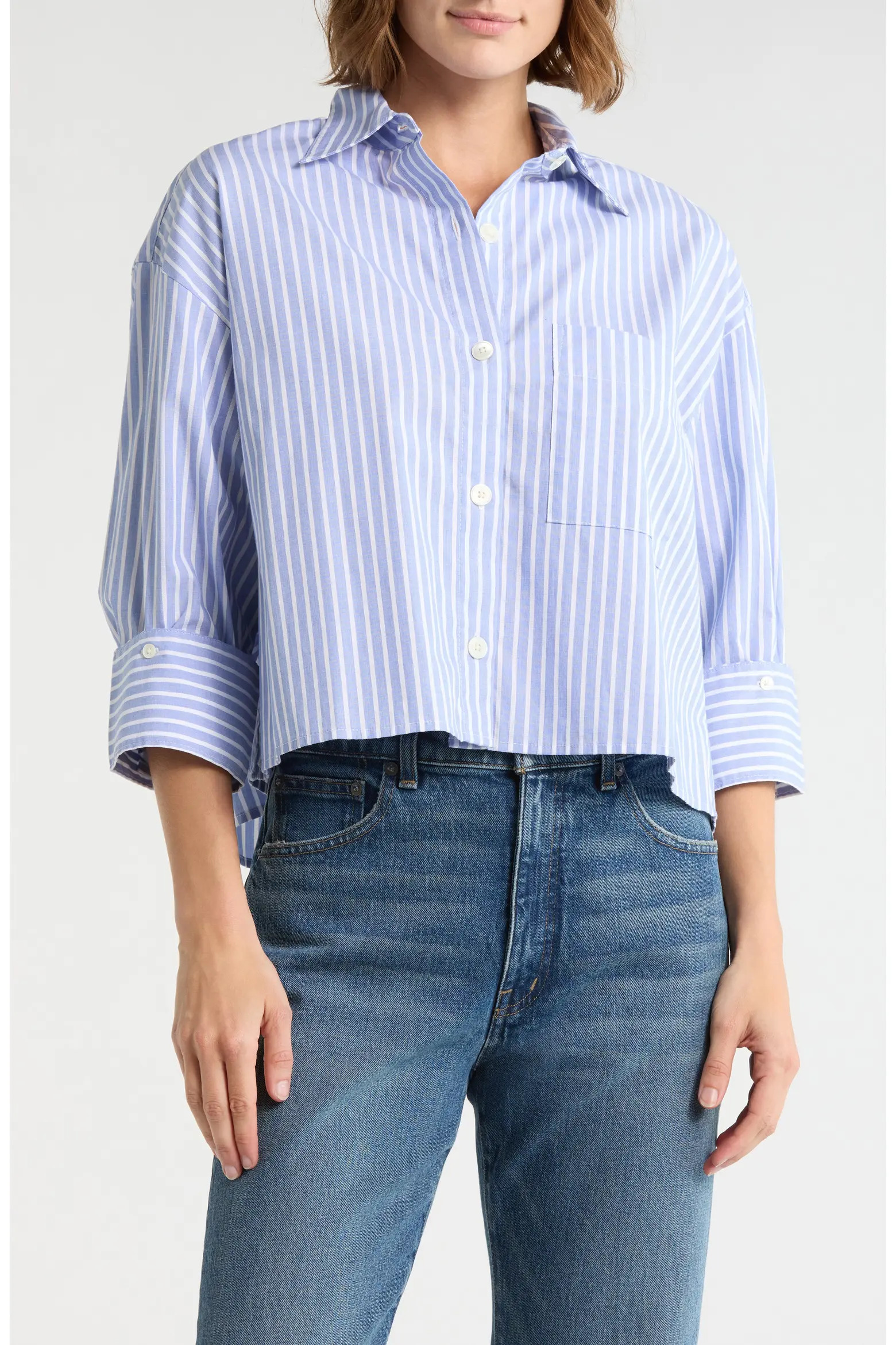 Stripe Cotton Button-Up Shirt (Women) | Nordstromrack | Nordstrom Rack