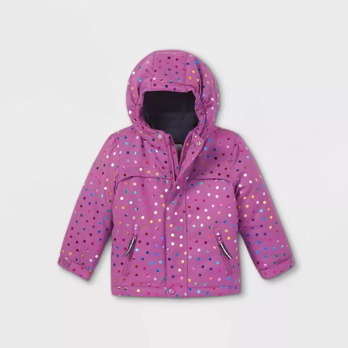 Toddler Girls' Polka Dot 3-in-1 Jacket - Cat & Jack™ Purple | Target