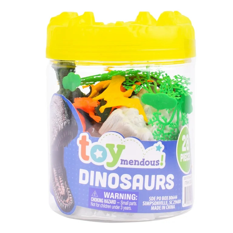 Toymendous Dinosaur Bucket of Figures - 28 Pieces | Kids, Ages 3 and Up | Walmart (US)