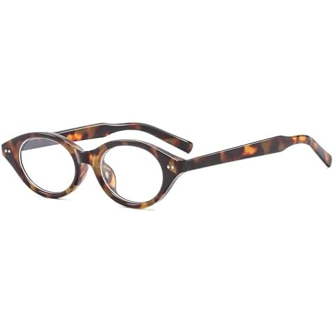 JUYYTUK Oval Small Frame Retro Female Korean Plain Glasses Eyeglasses Eye Protection Ladies Optic... | Amazon (UK)