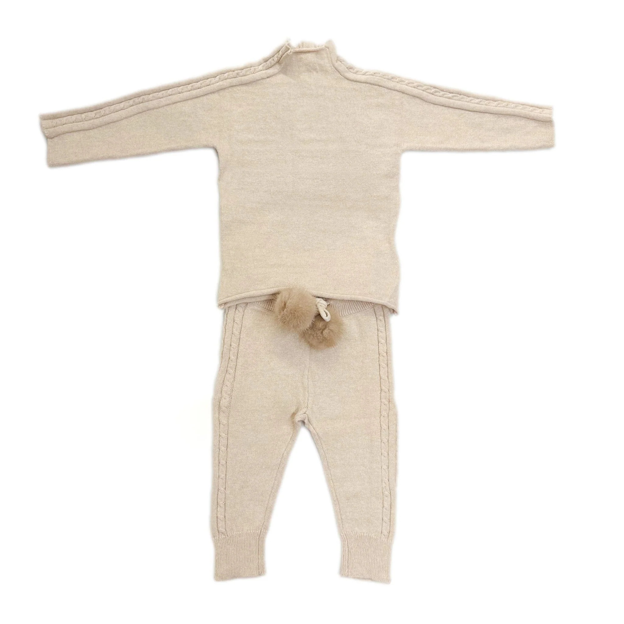 Oatmeal Cableknit Top and Pants Set | petite maison kids