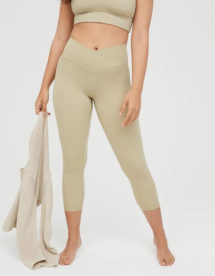 OFFLINE Real Me High Waisted Cropped Crossover Legging | American Eagle Outfitters (US & CA)
