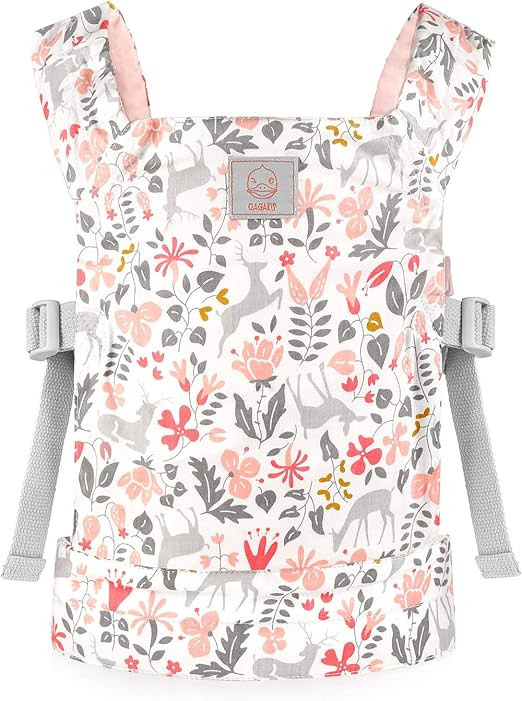 GAGAKU Baby Doll Carrier Front and Back Stuffed Animal Carriers for Little Girls - Pink | Amazon (US)