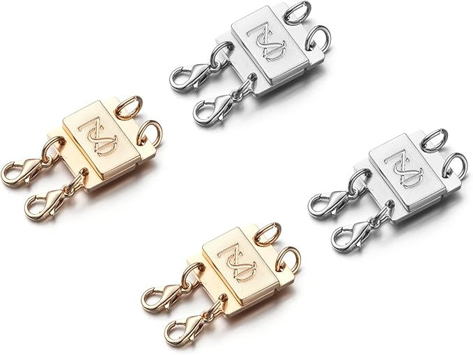 Zpsolution Locking Magnetic Double Necklace Layering Clasp, Layered Look Necklace Clasps, Separat... | Amazon (US)